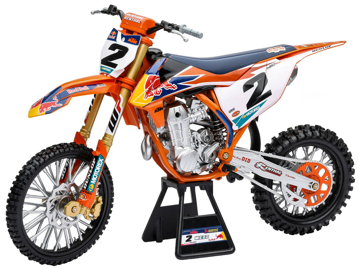 KTM 450 SX-F #2 Cooper Webb "Red Bull KTM Factory Racing" SuperCross 1/6 Diecast Model by New Ray-1