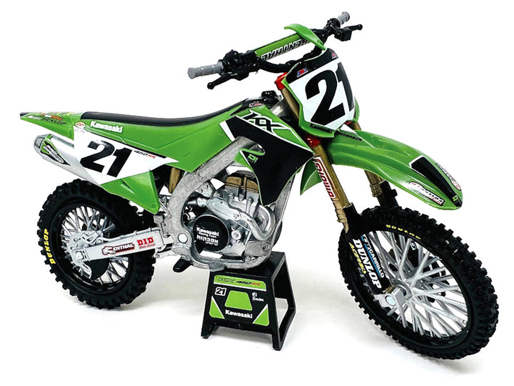 Kawasaki KX450SR Dirt Bike Motorcycle #21 Jason Anderson Green and Black "Kawasaki Racing Team" 1/6 Model by New Ray-0