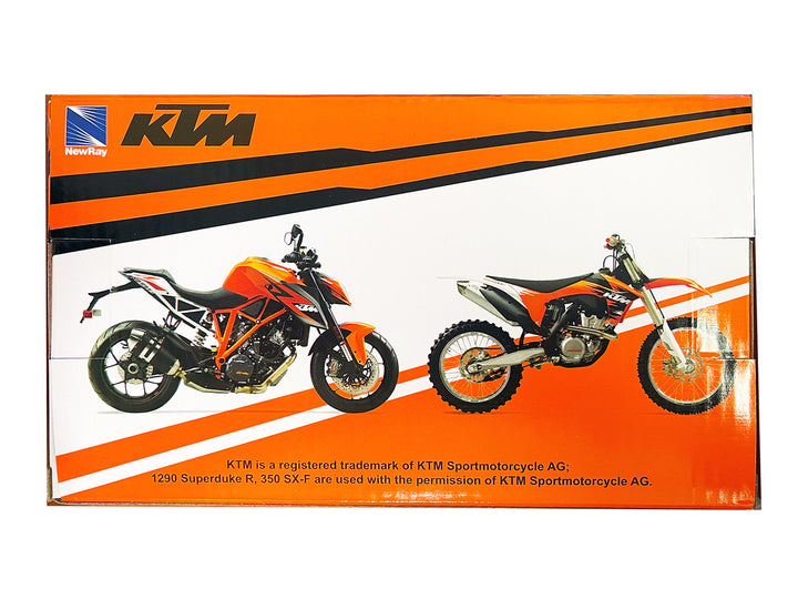 KTM 450 SX-F Dirt Bike Motorcycle Orange and White 1/12 Diecast Motorcycle Model by New Ray-1