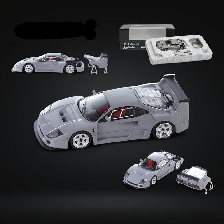 Ferrari F40 LM Chalk Grey Luxury Box 1:64 by Stance Hunters