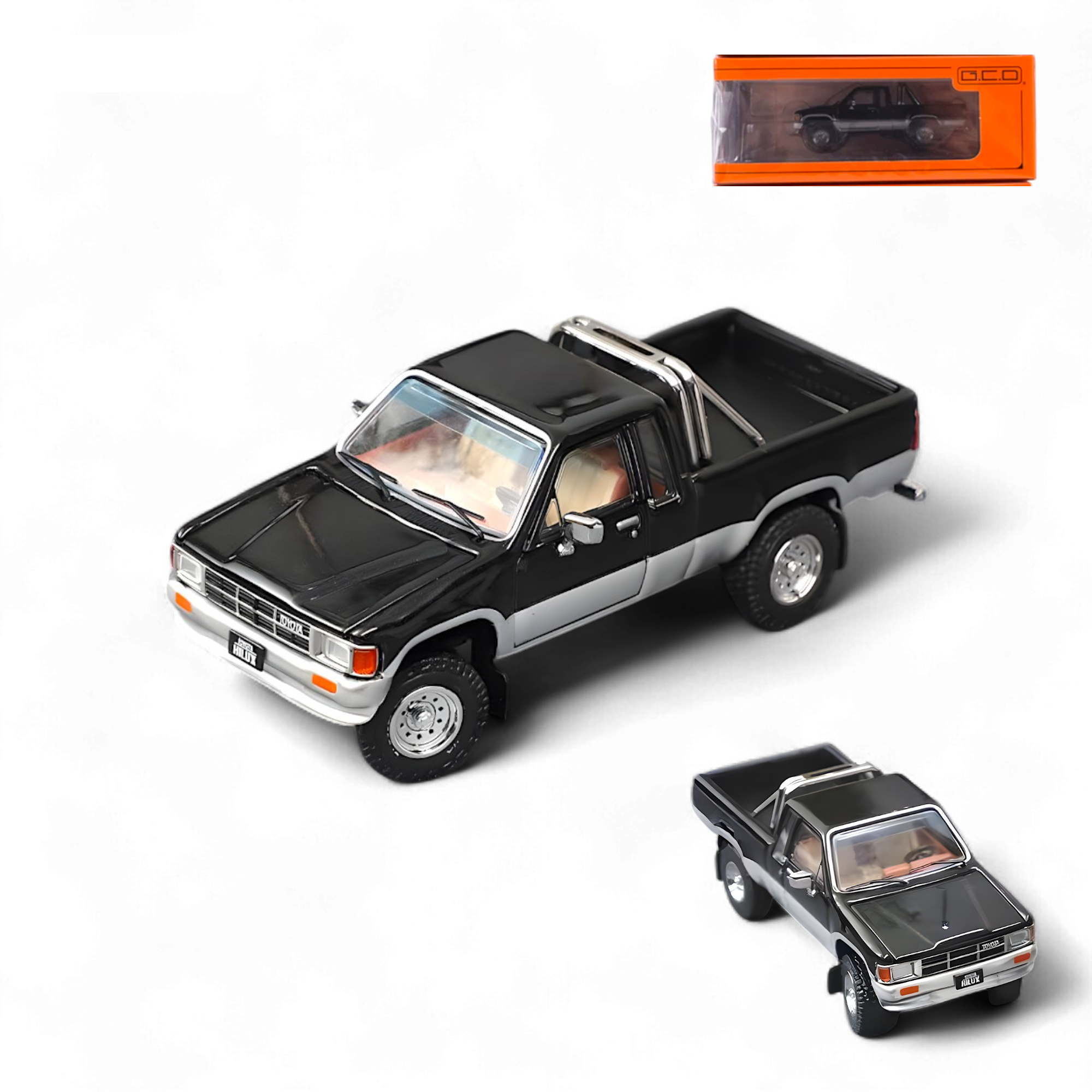 Toyota Hilax SR5 in Black silver 1:64 KS-062-515 by GCD 
