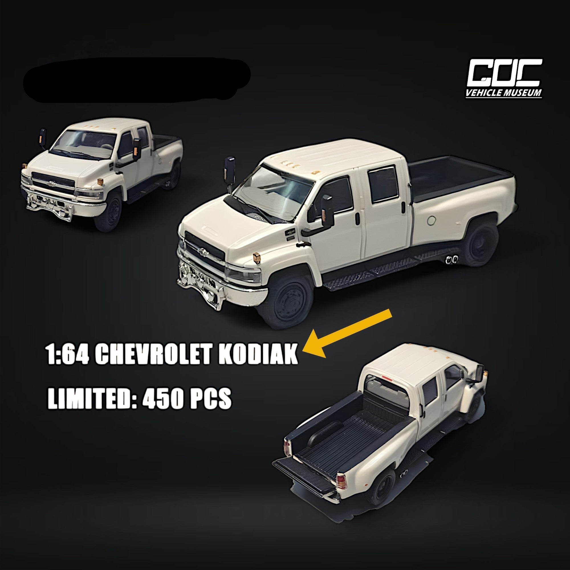 Chevrolet KODIAK Pickup White 1:64 - Limited to 450 Pcs by GOC