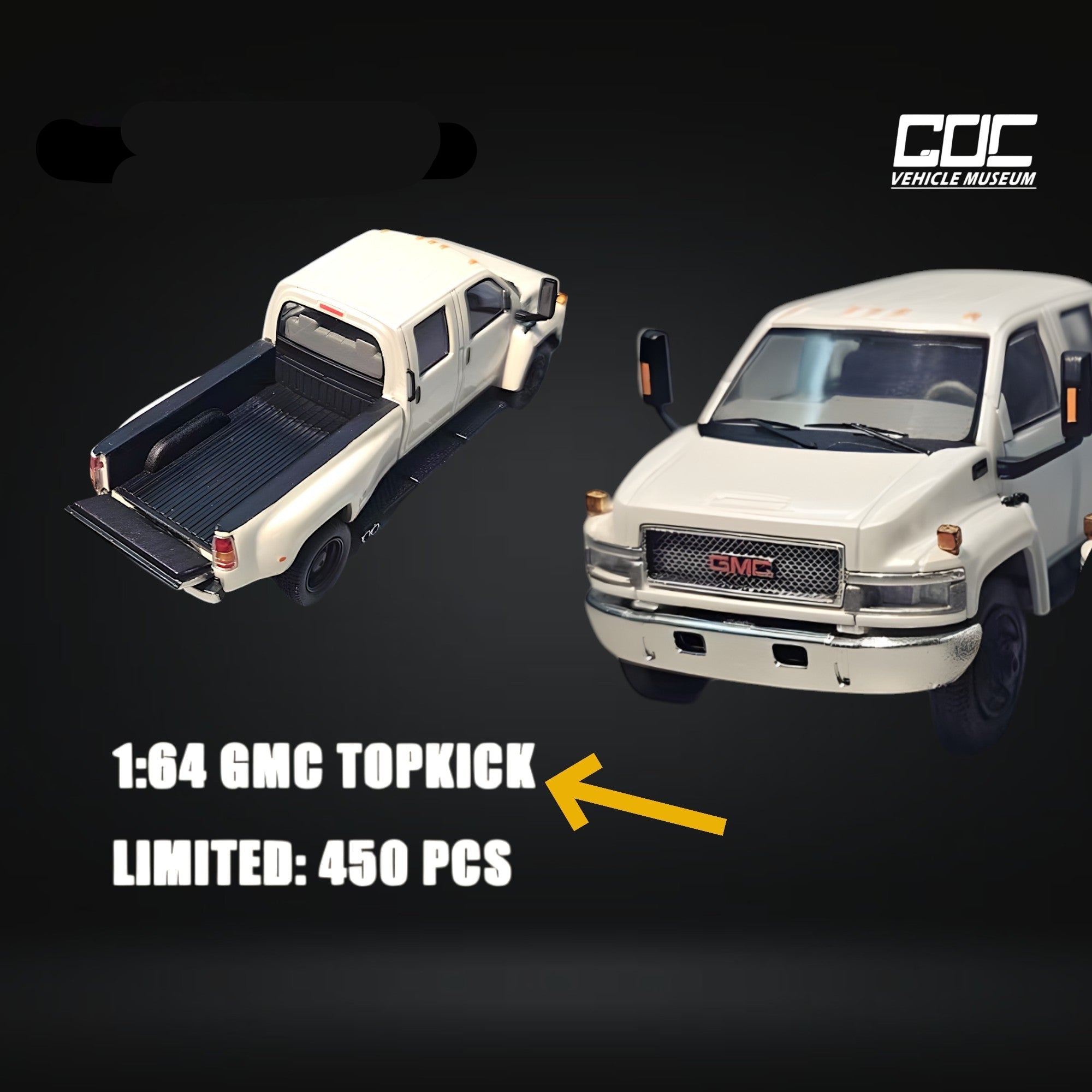 GMC TOPKICK Pickup White 1:64 - Limited to 450 Pcs by GOC