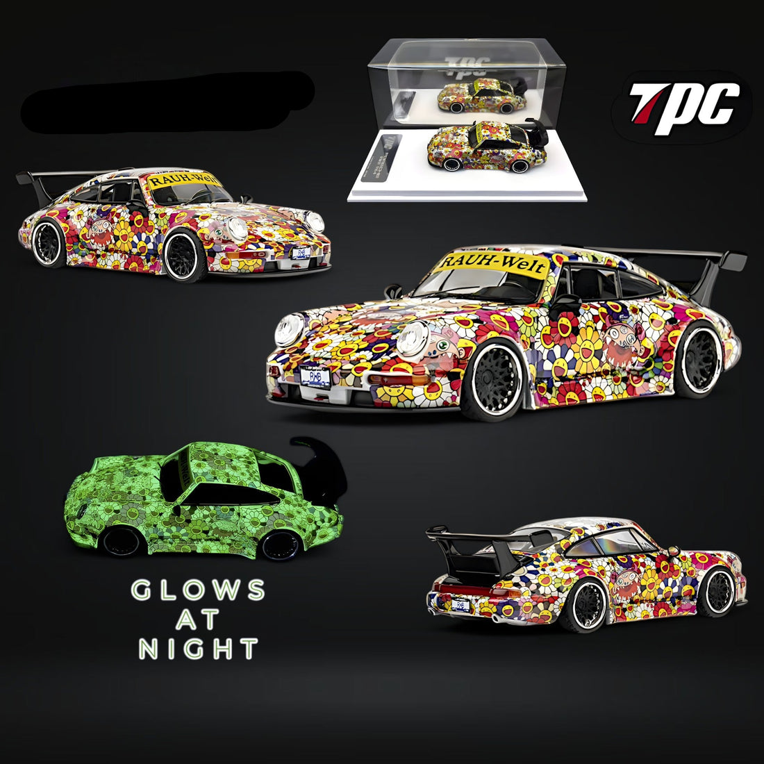 Porsche RWB 964 Luminous Sunflower Colorful Livery 1:64 by TPC