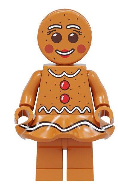 Gingerbread Couple Custom Minifig Set – Sweet Holiday Duo for Lego