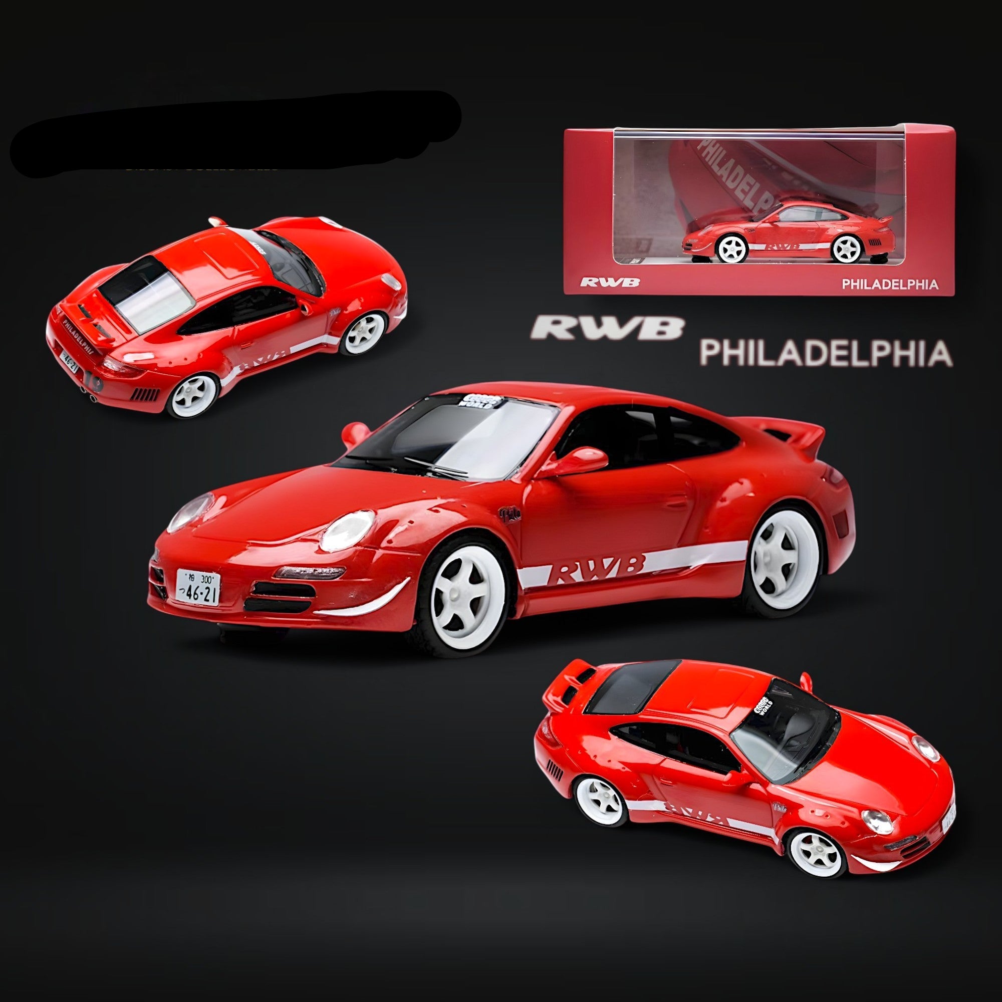 Porsche RWB 997 PHILADELPHIA Racing Style 1:64 Resin by RWB