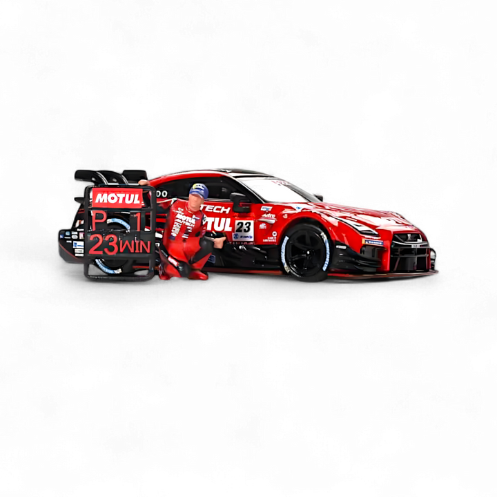 Nissan GT-R Nismo #23 "MOTUL AUTECH GT-T 2021" w/ Figure #875 1:64 by Mini-GT 2