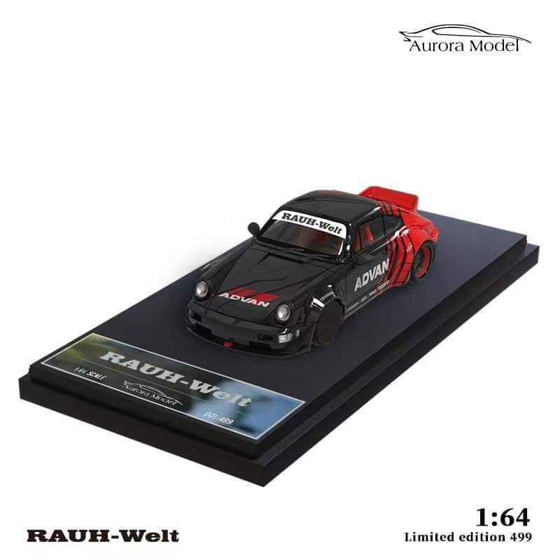 Porsche RWB 964 DUCKTAIL ADVAN Livery 1:64 by Aurora Model Mounted Display