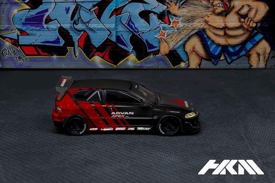 Honda Civic EG6 Pandem Rocket Bunny Widebody ADVAN Livery 1:64 by HKM Side View