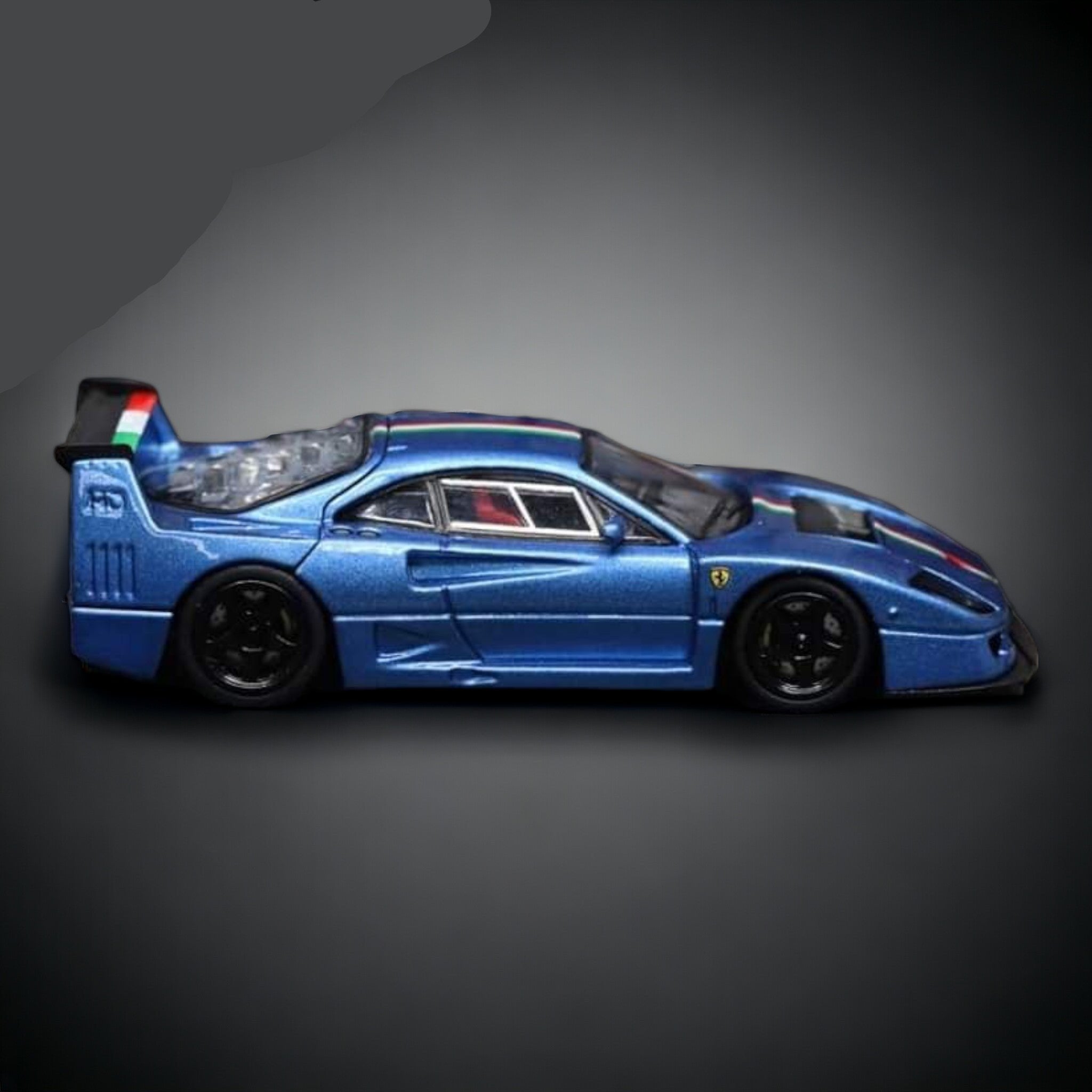 Ferrari F40 LM Italian Stripe Blue 1:64 by Stance Hunters Side View
