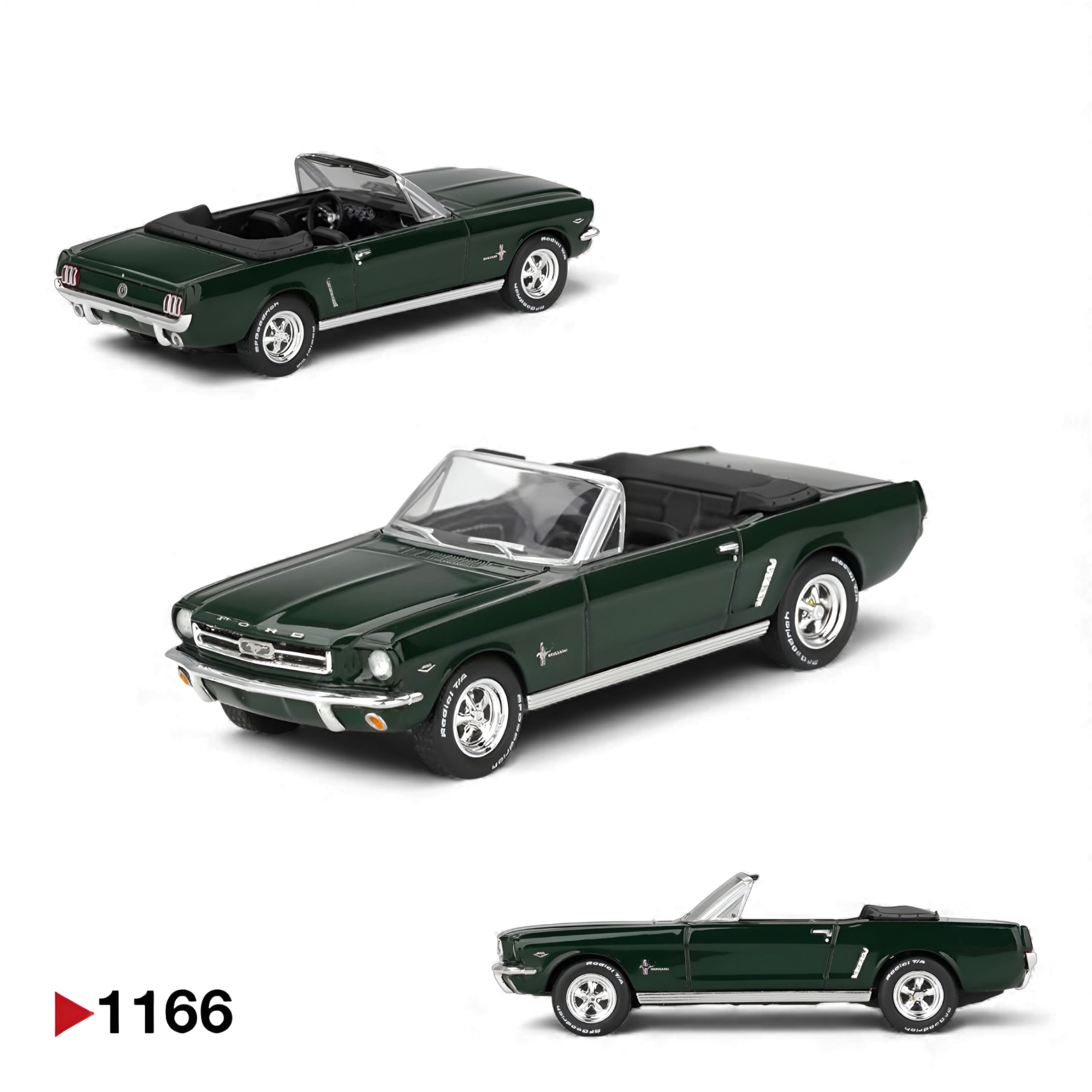 Ford Mustang Convertible Highland Green 1:64 by Mini-GT 