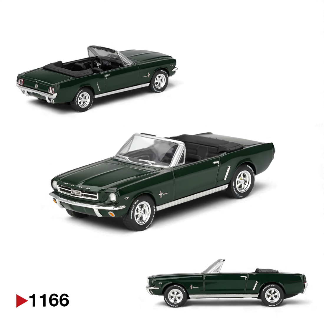 Ford Mustang Convertible Highland Green 1:64 by Mini-GT 