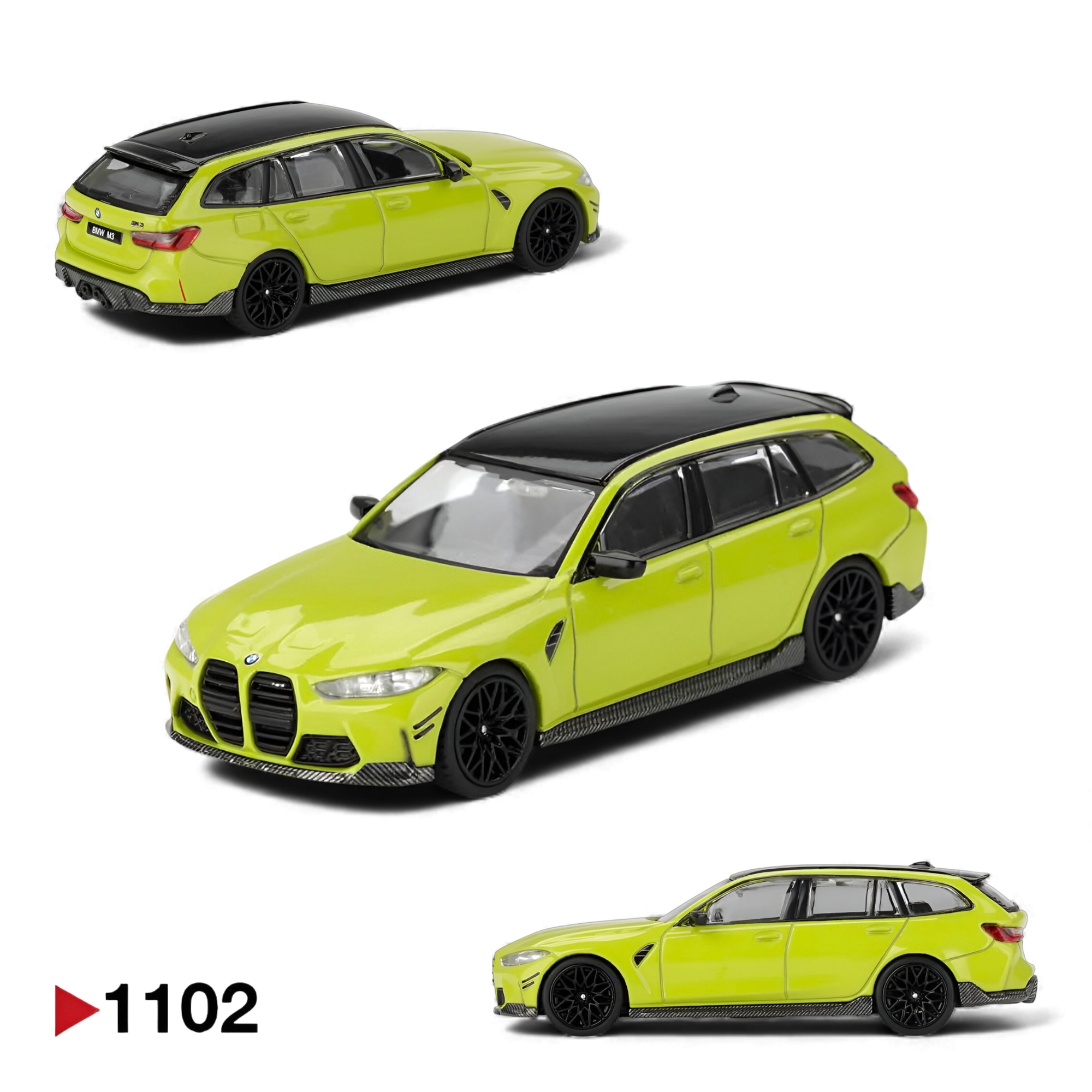 Mini GT BMW M3 M Performance Touring 1:64 diecast model in Isle of Man Green