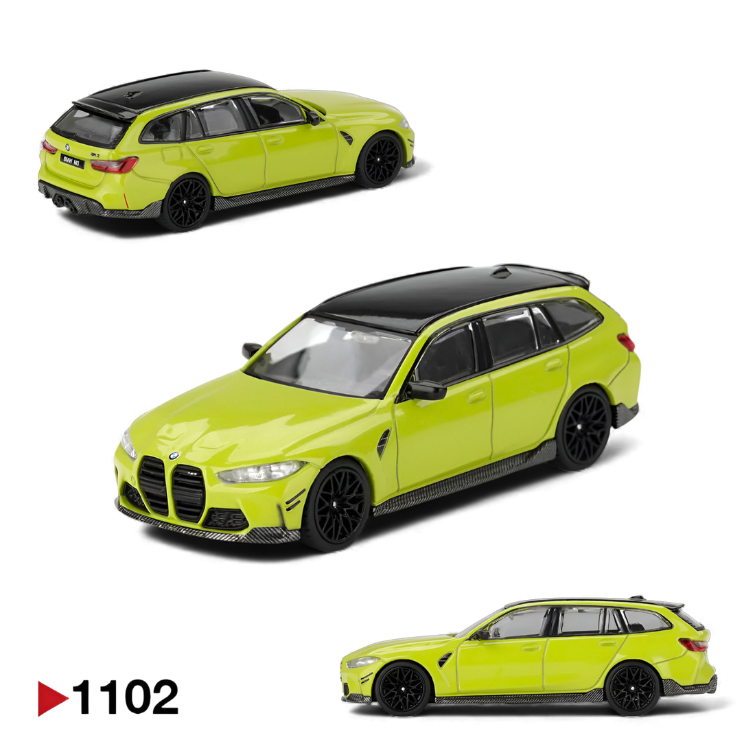 Mini GT BMW M3 M Performance Touring 1:64 diecast model in Isle of Man Green