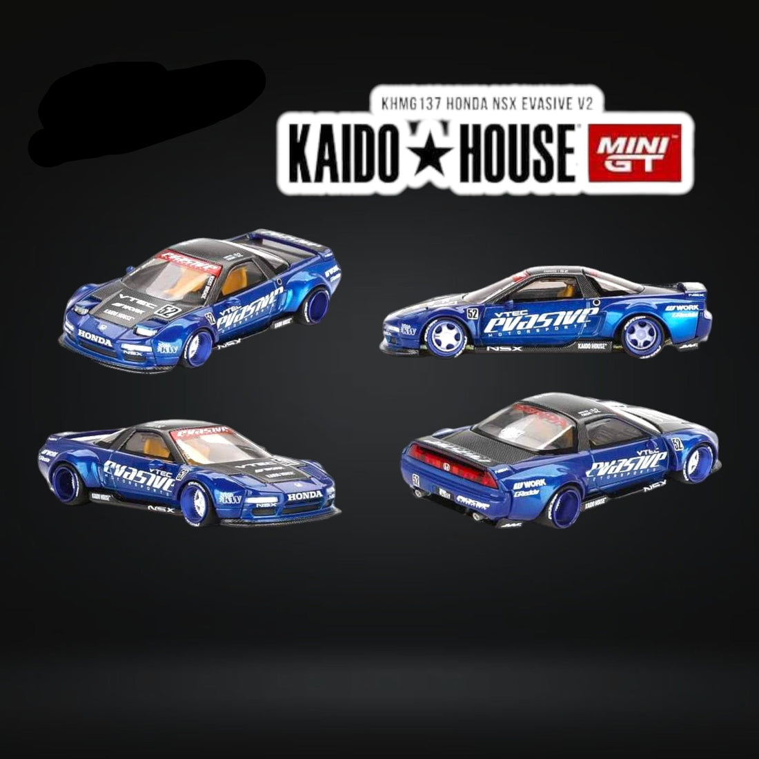 Honda NSX Evasive V2 Blue 1:64 KHMG137 by Mini GT x Kaido House