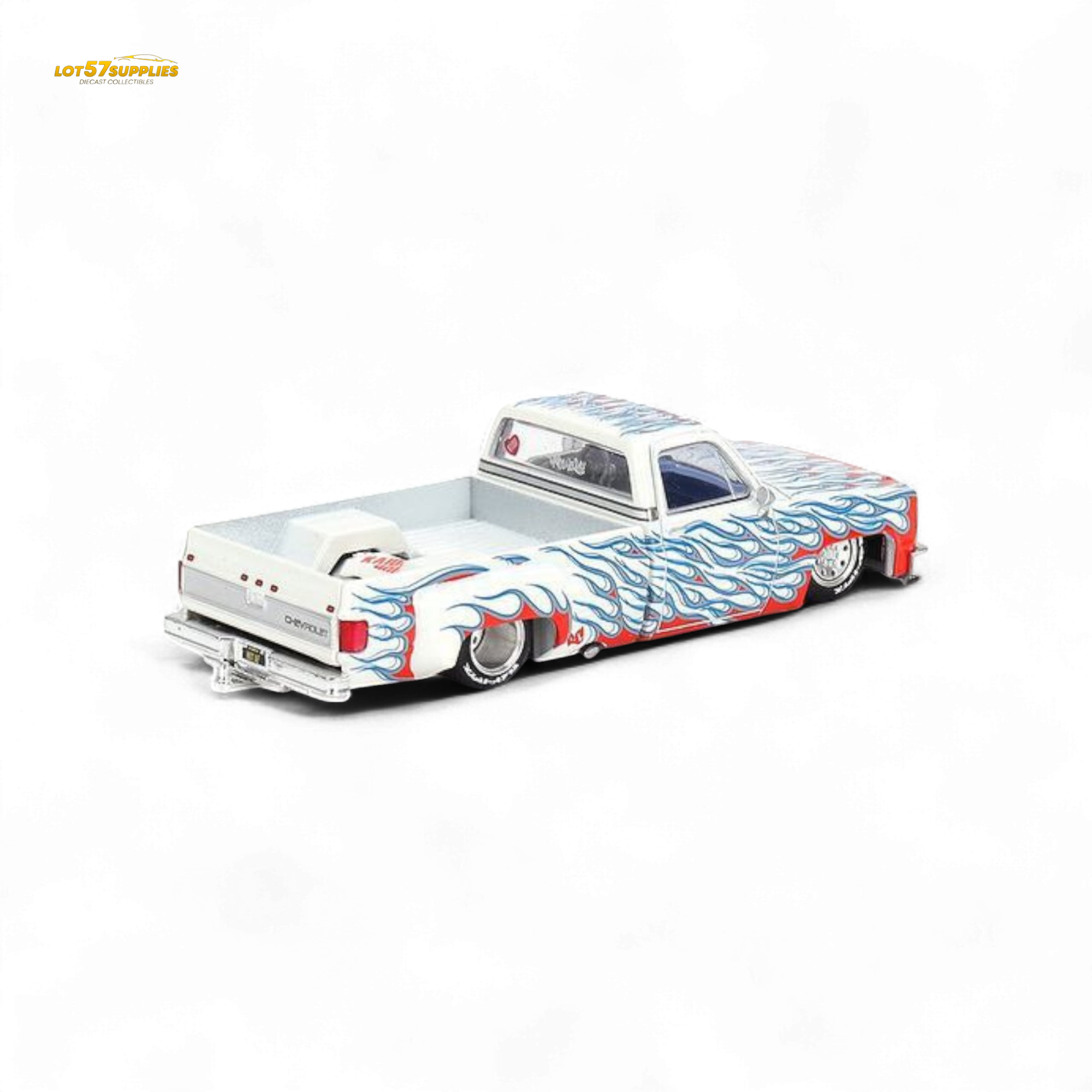 Chevrolet Silverado DUALLY on Fire V2 1:64 KHMG157 by Mini GT x Kaido House