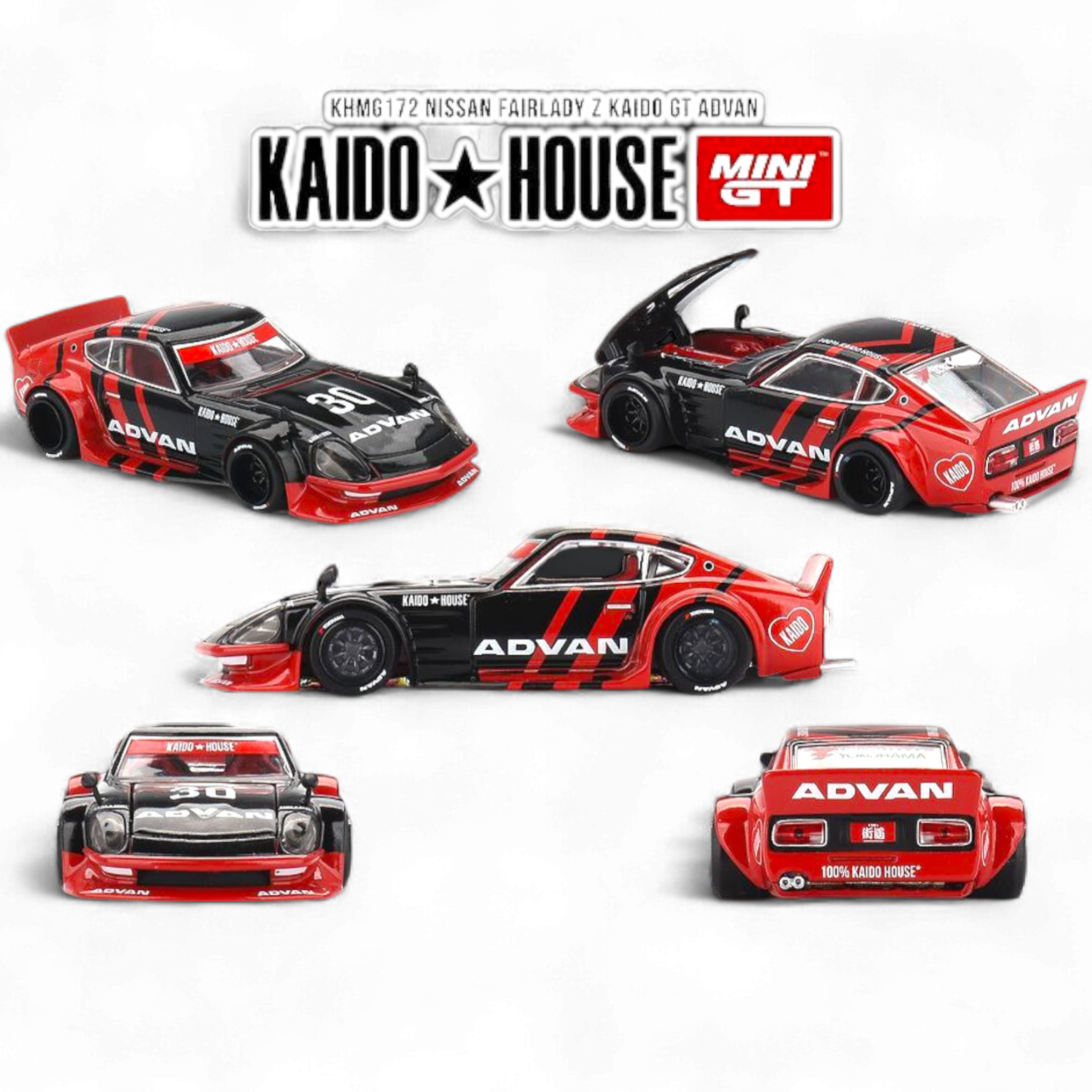 Nissan Fairlady Z Kaido GT ADVAN Livery 1:64 KHMG172 by Mini GT x Kaido House