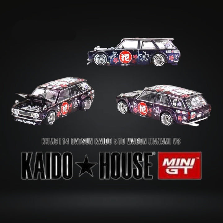 Datsun KAIDO 510 Wagon HANAMI V3 1:64 by Mini GT x Kaido House KHMG114