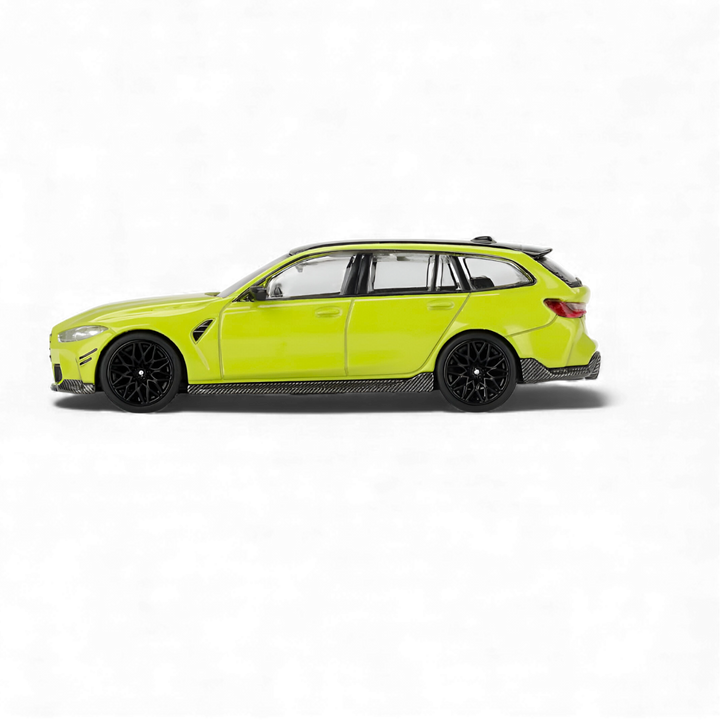Front three-quarter view of BMW M3 Touring Mini GT diecast model