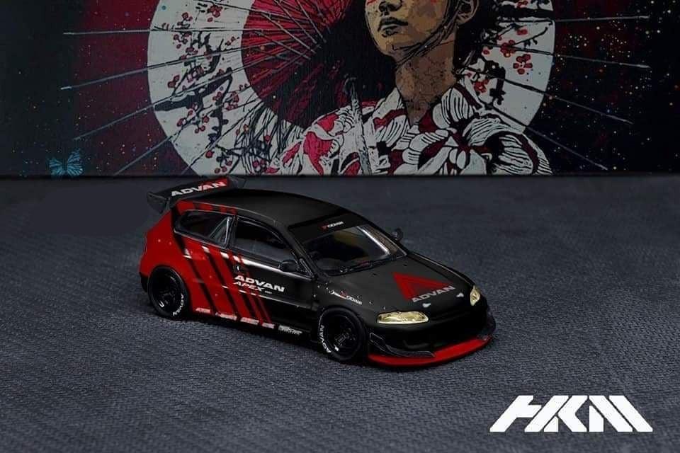 Honda Civic EG6 Pandem Rocket Bunny Widebody ADVAN Livery 1:64 by HKM