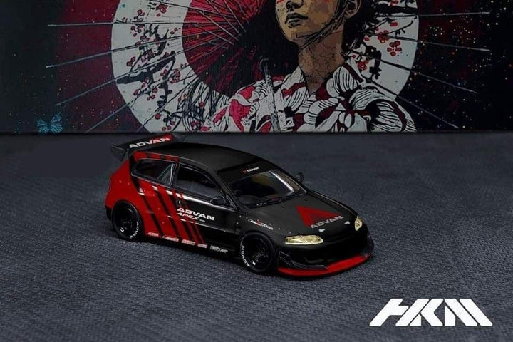 Honda Civic EG6 Pandem Rocket Bunny Widebody ADVAN Livery 1:64 by HKM