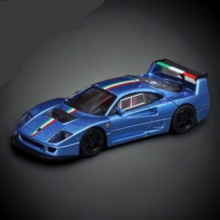 Ferrari F40 LM Italian Stripe Blue 1:64 by Stance Hunters