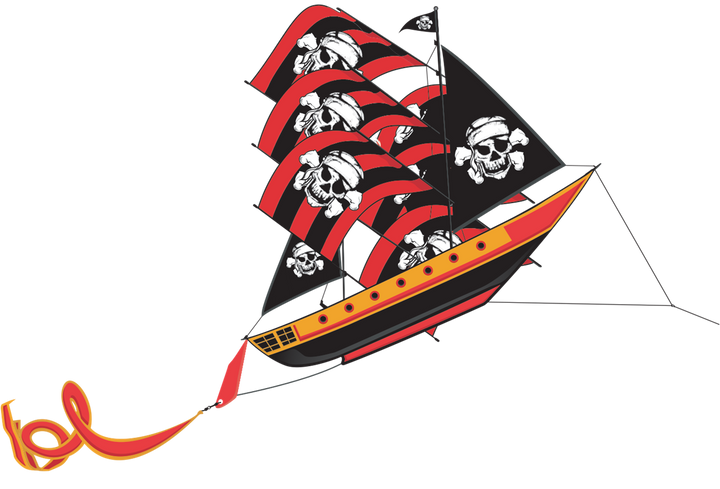 Kite - 38 Inch tall SuperSize 3D PirateShip Nylon Kite
