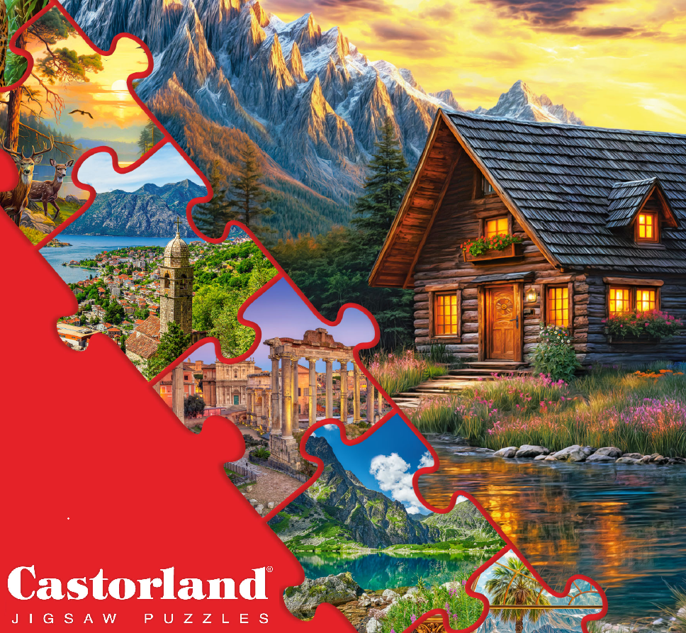 Castorland puzzle artwork showing a colorful detailed illustrated scene