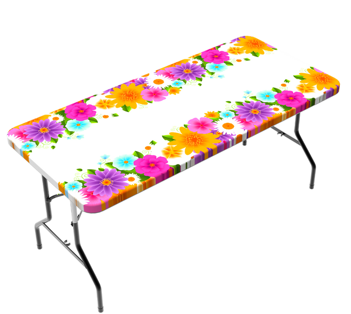 TCPlus Polyester Fittted 6ft Tablecloth- Spring