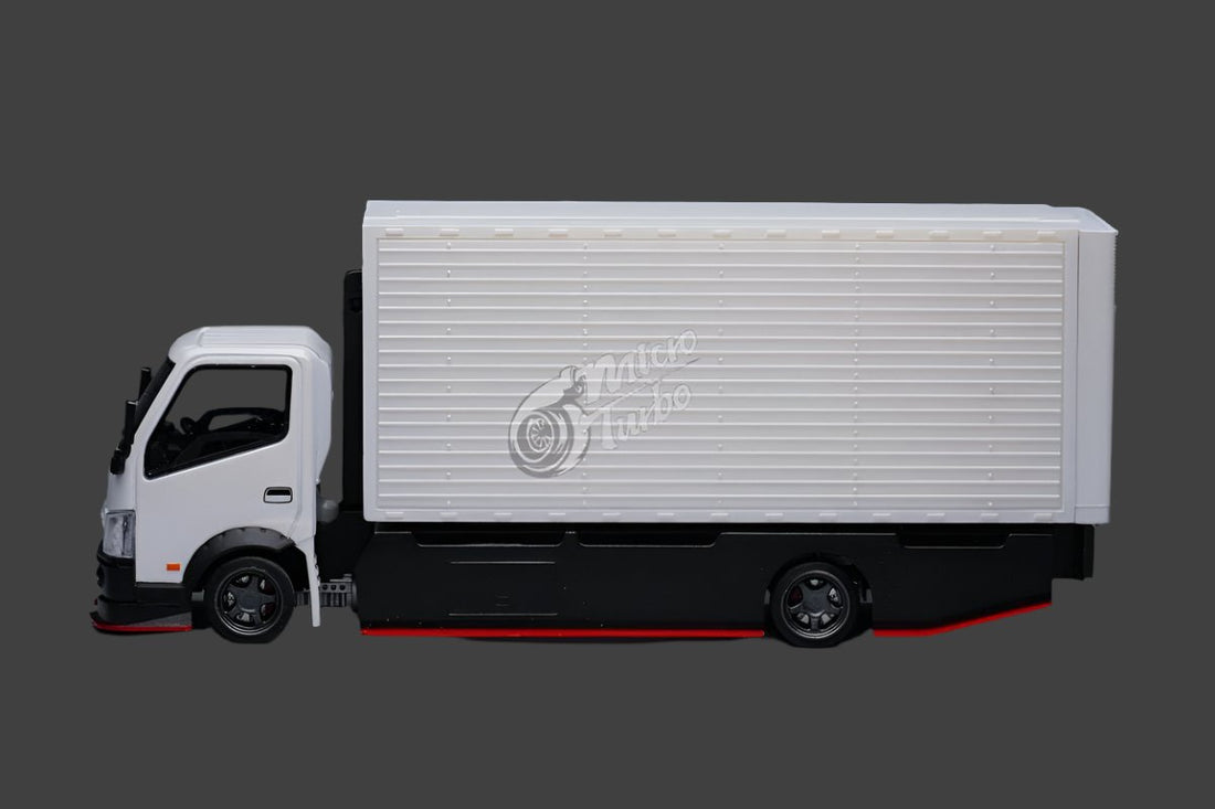 HINO 300 Custom Wing Truck Stickers Included 1:64 by MicroTurbo Side View 3