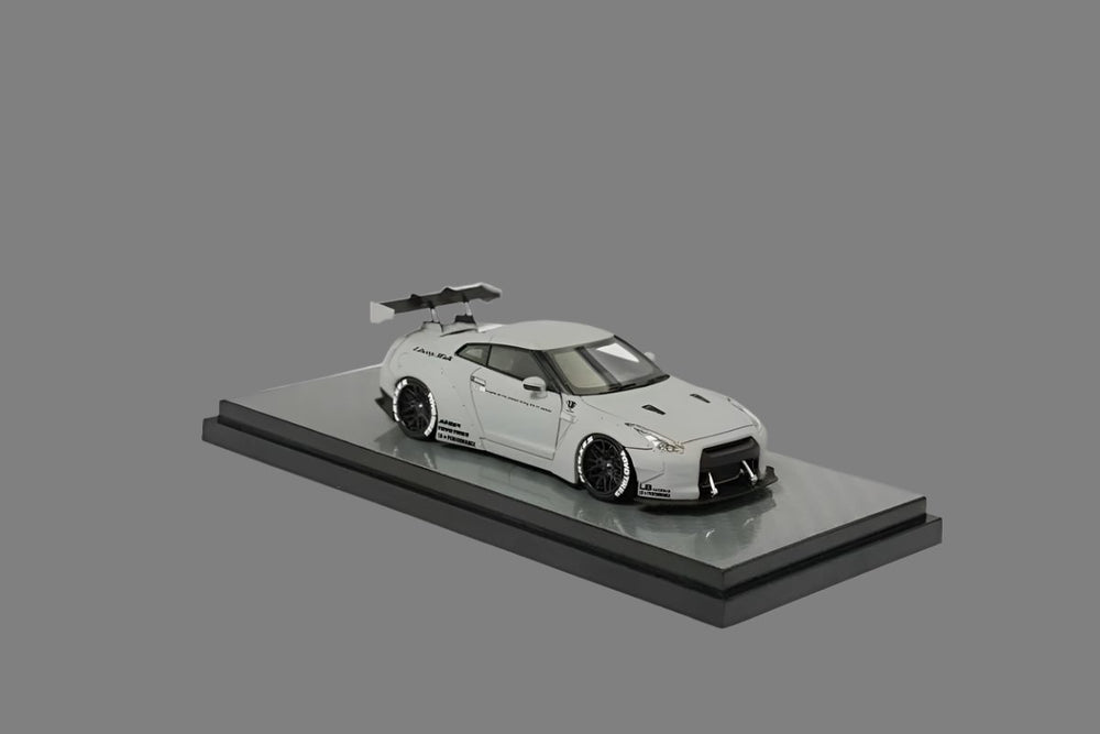 Nissan Skyline GT-R R35 Fighter Grey / Candy Red Limited to 299 Pcs Each 1:64 by Error404 Mounted View