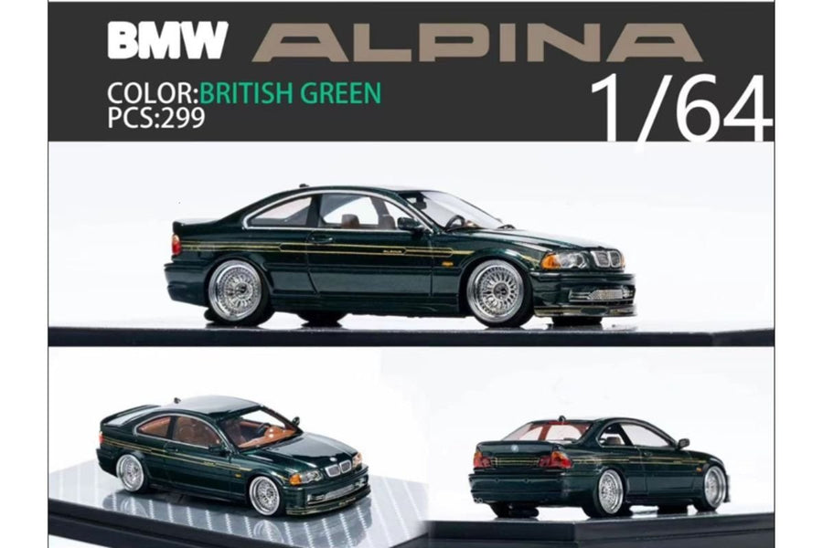 BMW E46 Alpina B3 in British Green Limited to 299 Pcs 1:64 by YM Model x SONGS