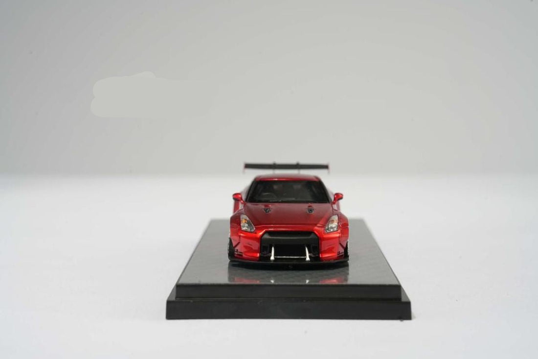 Nissan Skyline GT-R R35 Fighter Grey / Candy Red Limited to 299 Pcs Each 1:64 by Error404 Front View