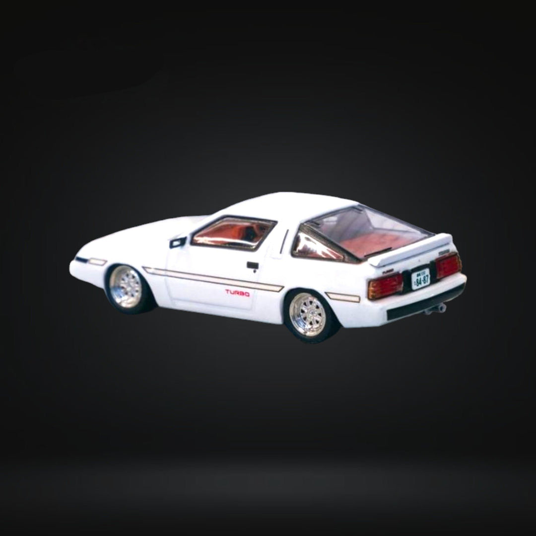 Mitsubishi Starion White T645-055-WHT 1:64 by Tarmac Works Road64 Angled Rear View