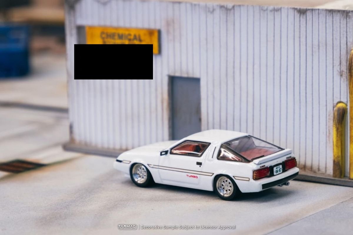 Mitsubishi Starion White T645-055-WHT 1:64 by Tarmac Works Road64 Angled Driver Side Rear View