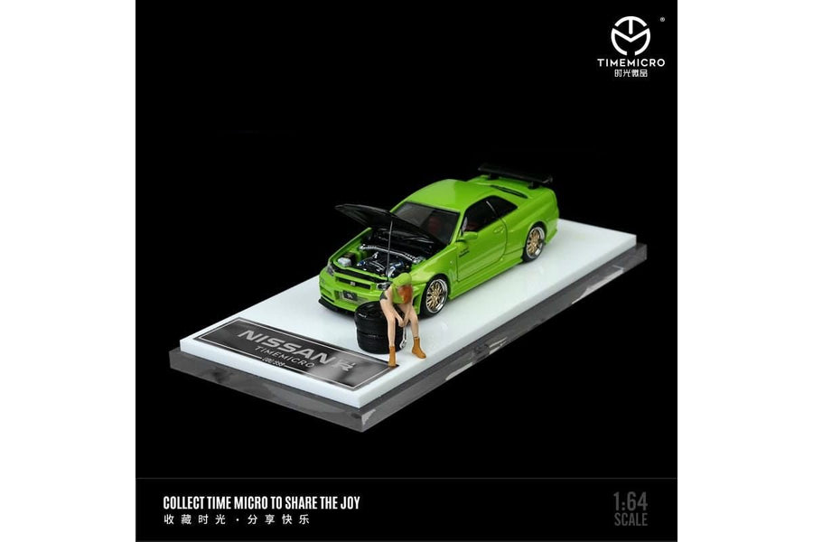 Nissan Skyline GTR-R34 Z-Tune Green 1:64 by TimeMicro