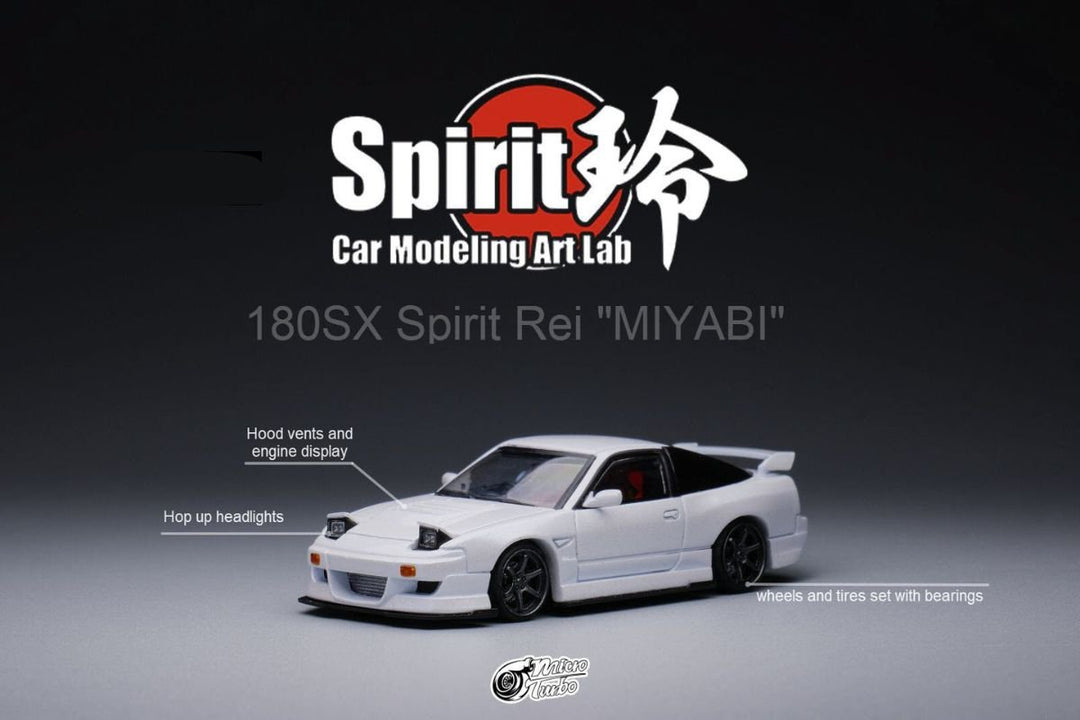 Nissan 180SX Custom Spirit Rei "MIYABI" in white 1:64 by MicroTurbo