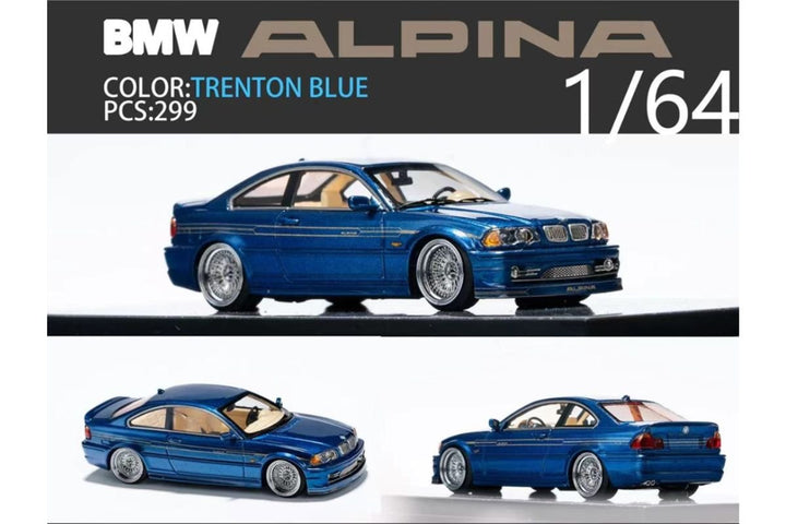 BMW E46 Alpina B3 in Trenton Blue Limited to 299 Pcs 1:64 by YM Model x SONGS