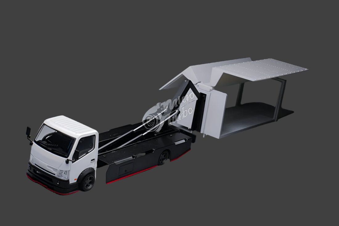 HINO 300 Custom Wing Truck Stickers Included 1:64 by MicroTurbo Detached Trailer