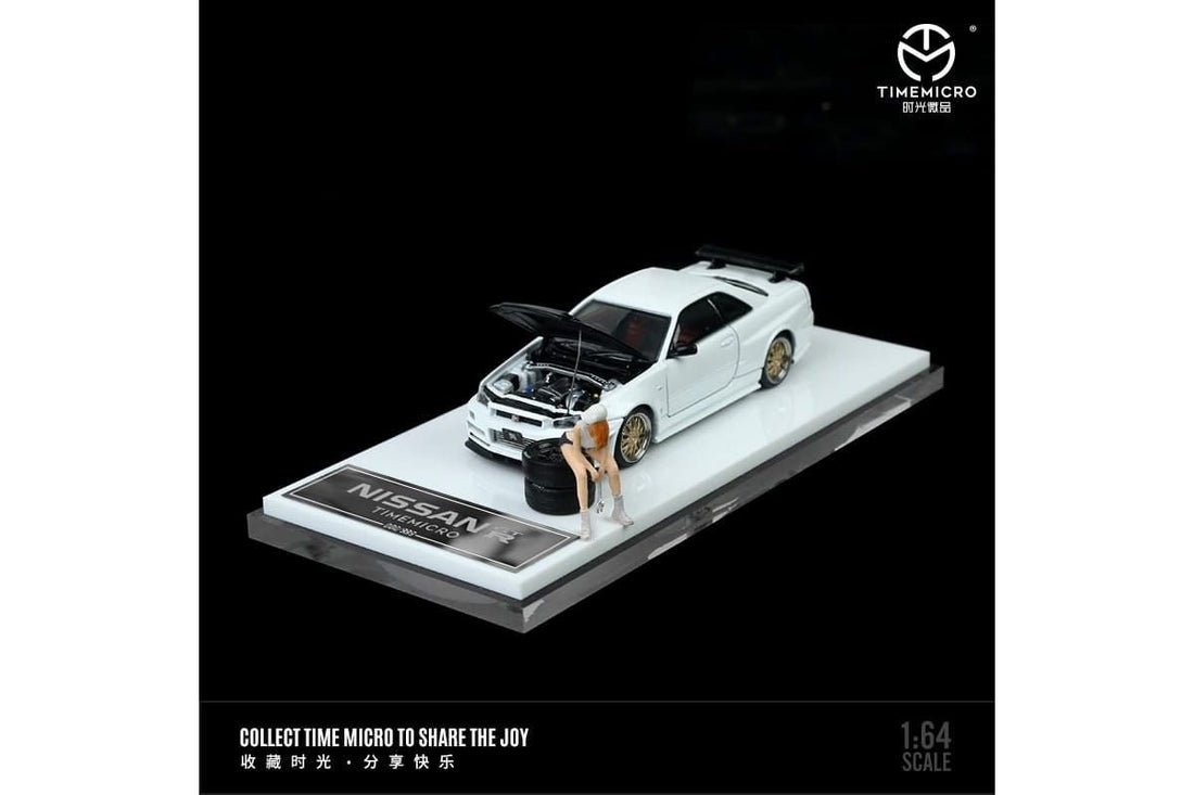 Nissan Skyline GTR-R34 Z-Tune White 1:64 by TimeMicro