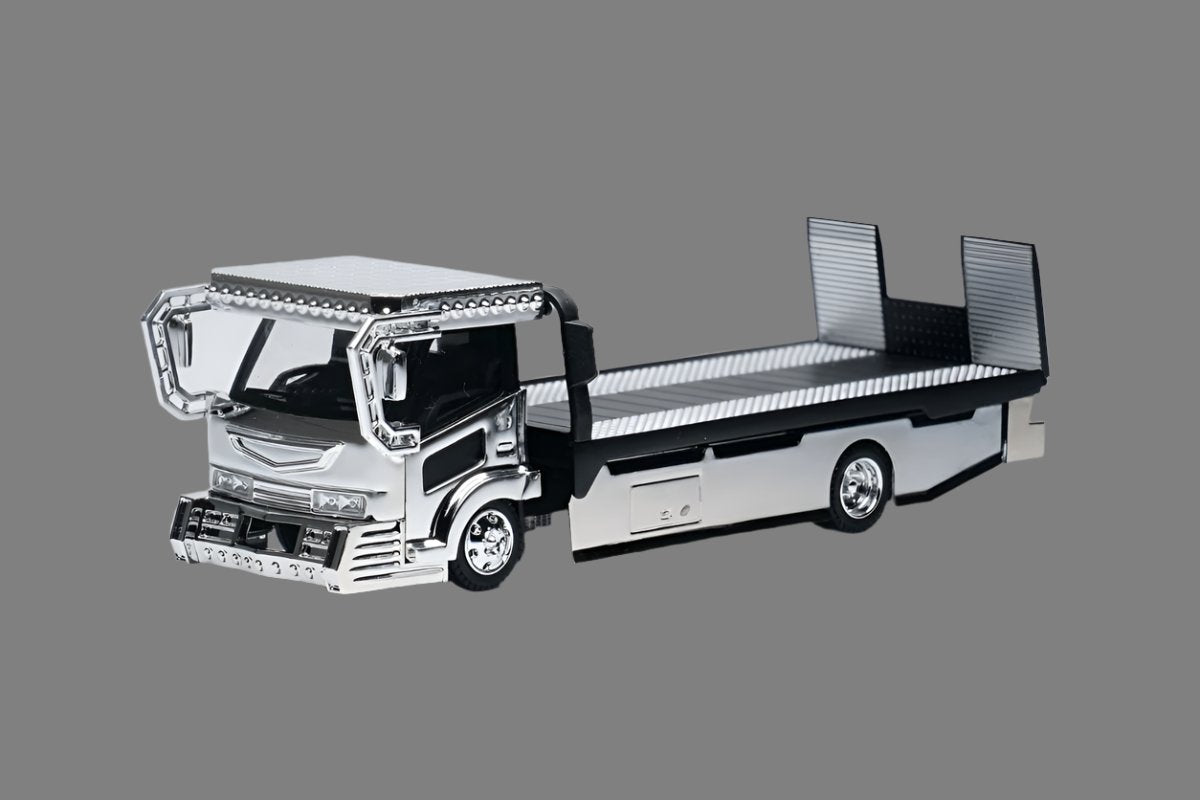 Dekotora Flatbed Tow Truck With Stickers 1:64 by MicroTurbo
