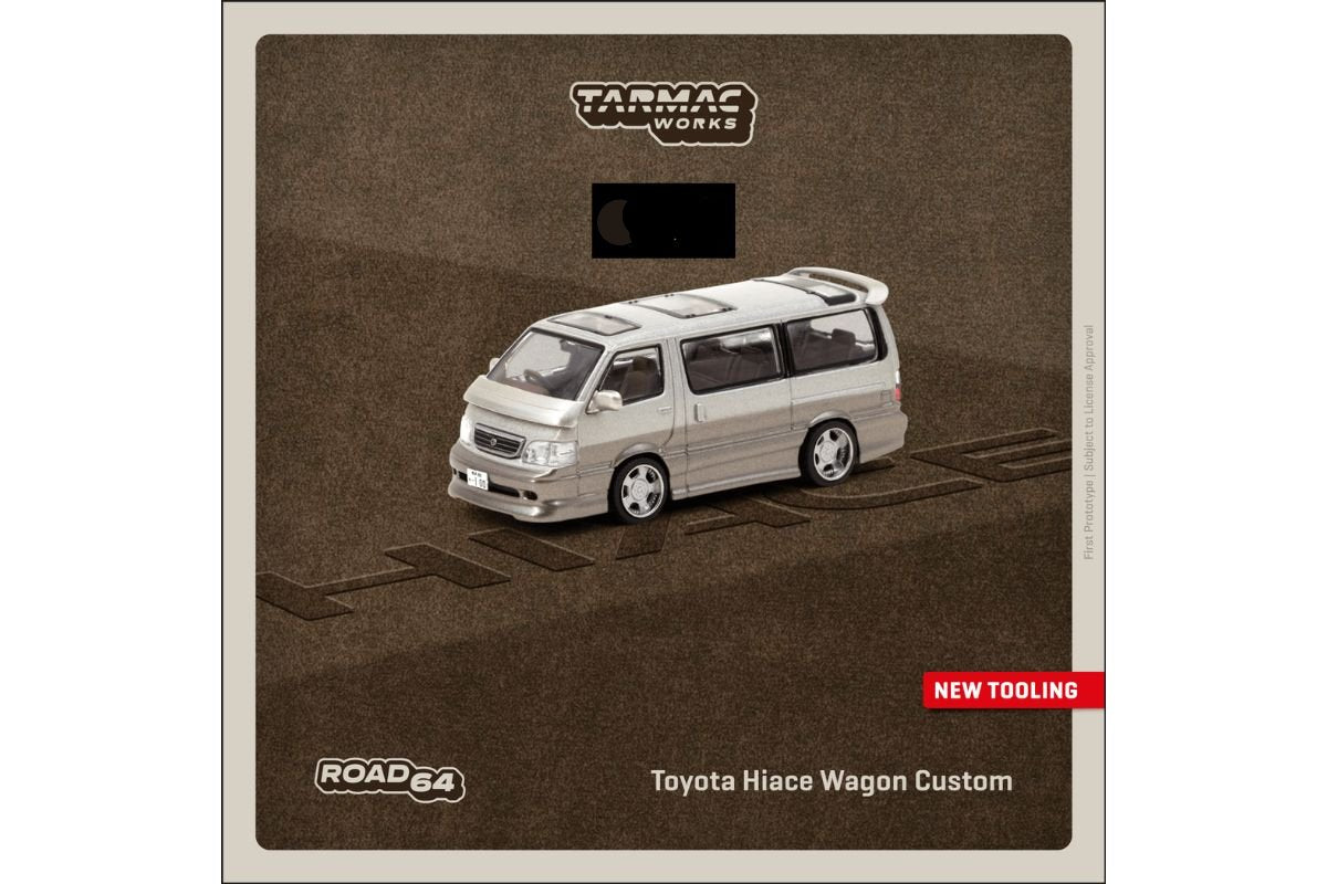 Toyota Hiace Wagon Custom in Silver/Brown 1:64 by Tarmac Works - 4