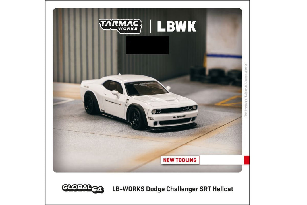 Dodge Challenger SRT Hellcat LB_Works T64G-TL039-WH 1:64 by Tarmac Works Global64