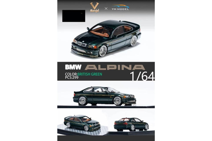 BMW E46 Alpina B3 in British Green Limited to 299 Pcs 1:64 by YM Model x SONGS Multi View