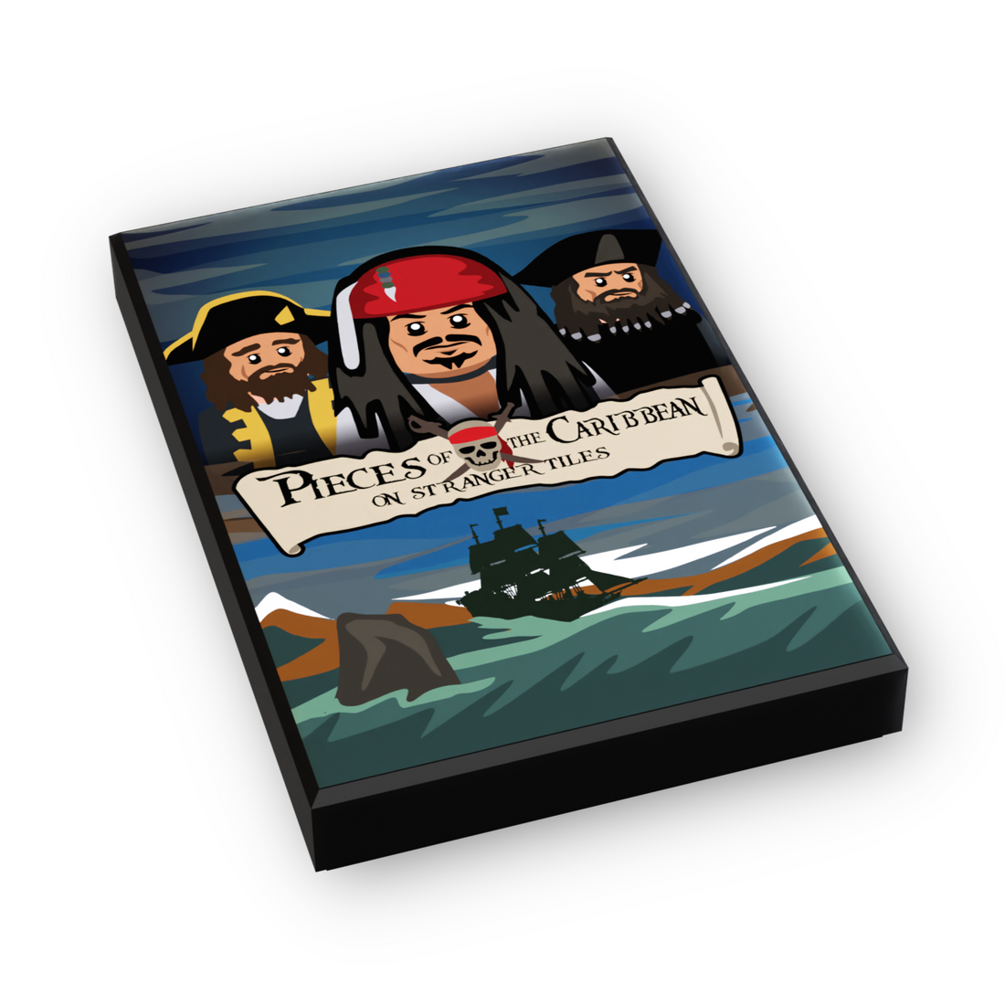 Pieces of the Caribbean: On Stranger Tiles Movie Cover (2x3 Tile) made using LEGO part