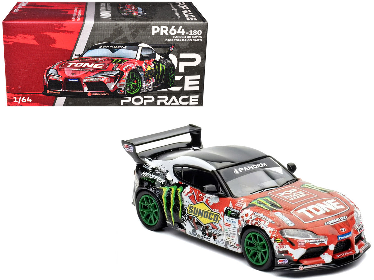 Toyota Pandem GR Supra RHD (Right Hand Drive) Daigo Saito "D1 Grand Prix" (2024) 1/64 Diecast Model Car by Pop Race-0