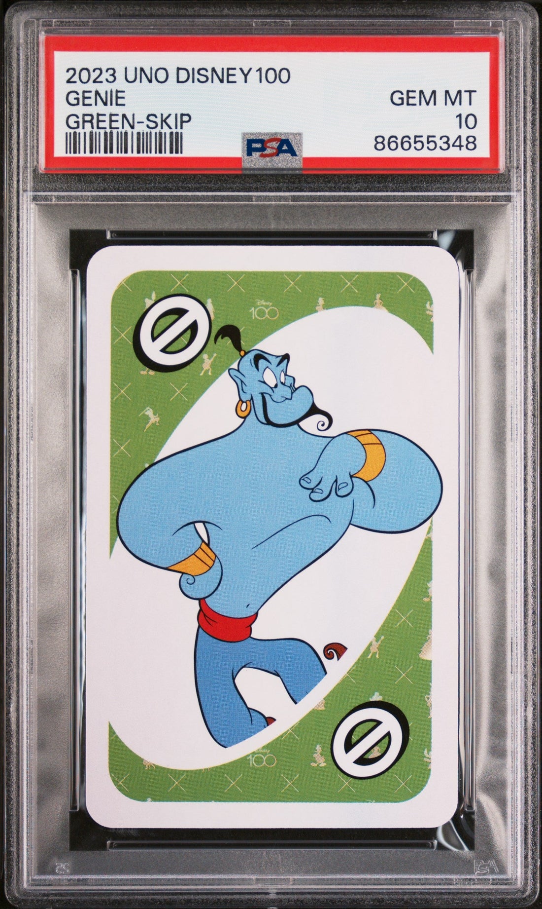 2023 UNO DISNEY 100 GENIE GREEN SKIP PSA 10
