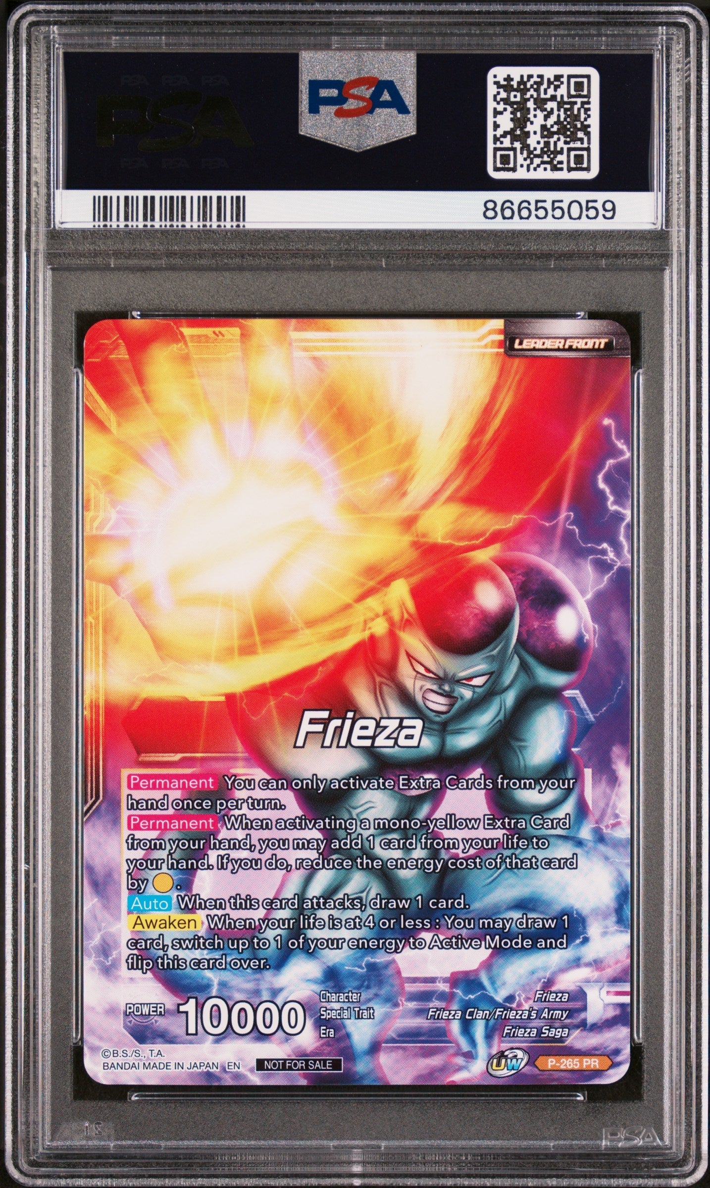 2021 DRAGON BALL SUPER UNISON WARRIOR  MCH FRIEZA, RSC MNRCH #P-265 - PSA 10 2