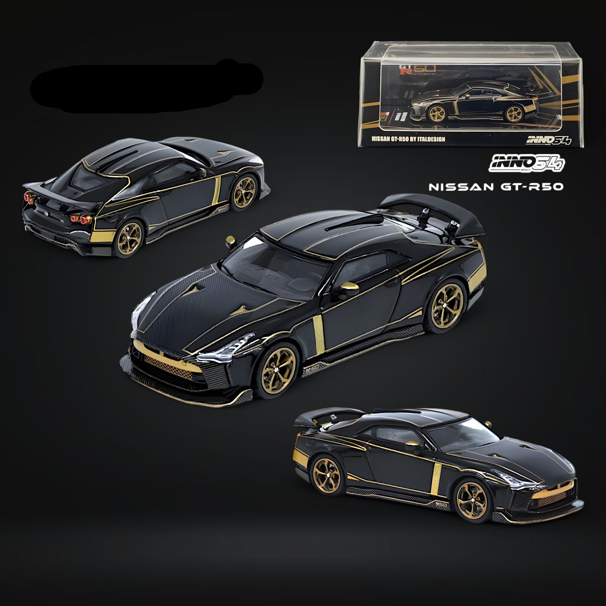 NISSAN GT-R50 By ITALDESIGN Black 1:64 by Inno64 