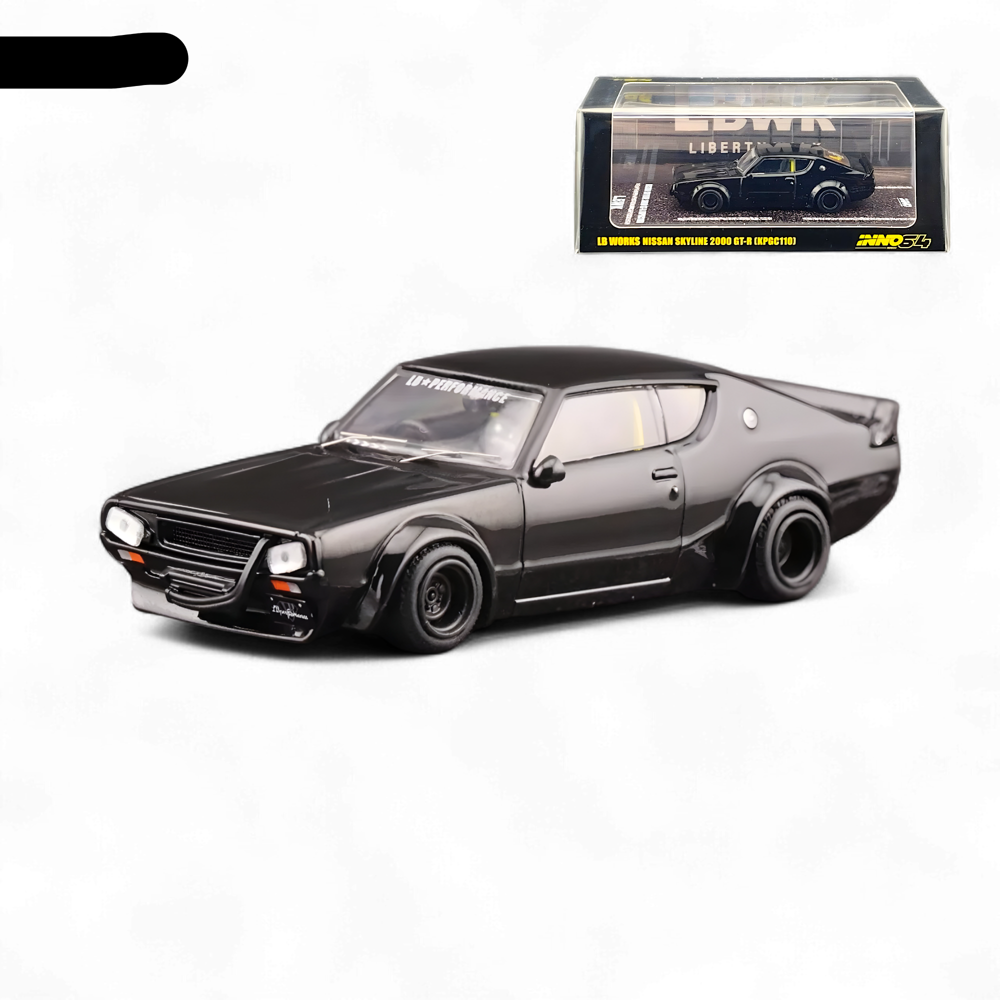 Nissan Skyline 2000 GT-R KPGC110 KENMERI Black 1:64 by Inno64